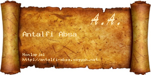 Antalfi Absa névjegykártya